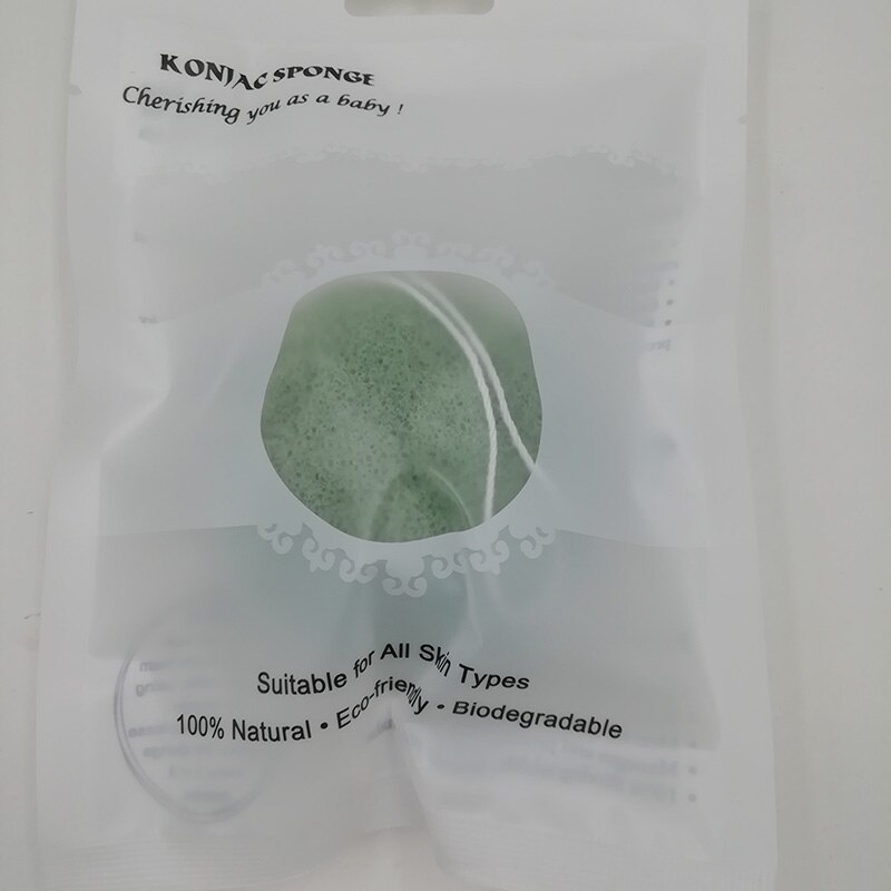 ShinBay 2pcs Natural Konjac Sponge for Washing Face Round konjac konnyaku sponge Facial Cleansing Exfoliator Bathing Puff: Green