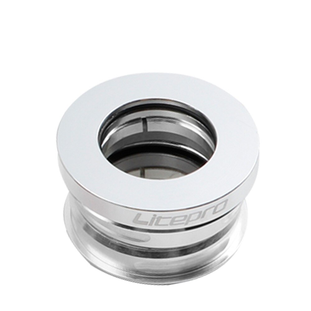 Litepro 44mm innebygd lagerhodesett aluminiumslegering cnc titanbelegg da-hon foldesykkelhodesett: Sølv