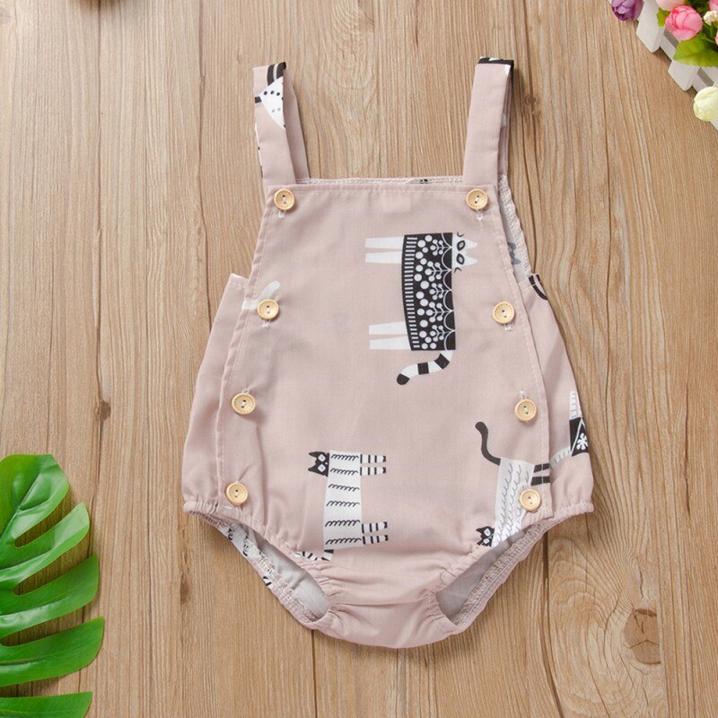 Été bébé garçons filles body coton sans manches dessin animé imprimé fronde combinaison une-pièce vêtements