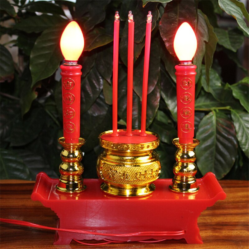 Bouddhiste électrique bougie lumière Avalokitesvara bouddha richesses honneur chinois jubilatoire nouvel an mariage LED bougie lampe