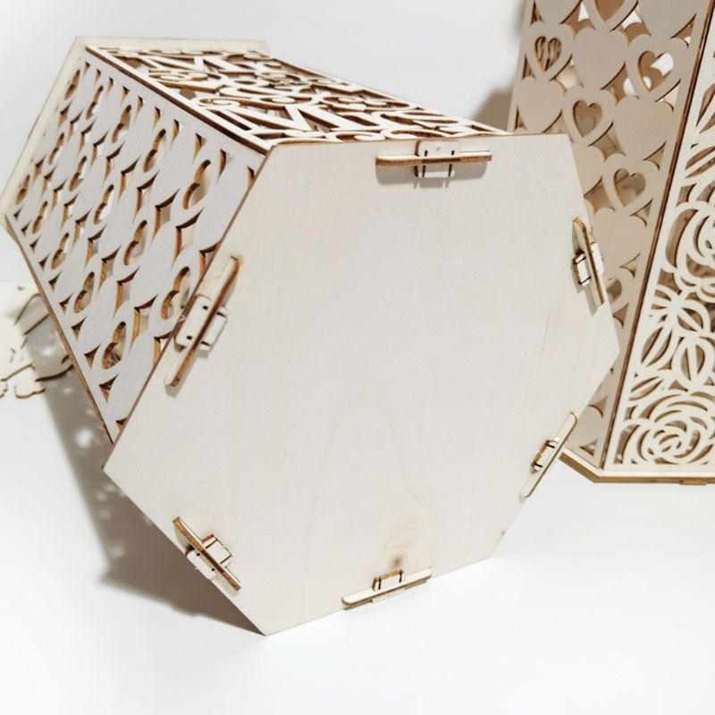 Diy cutout tre bryllup kortboks rustikk hilsen skilt holder for jubileum baby shower bursdagsfest gjestelogg inn forsyninger