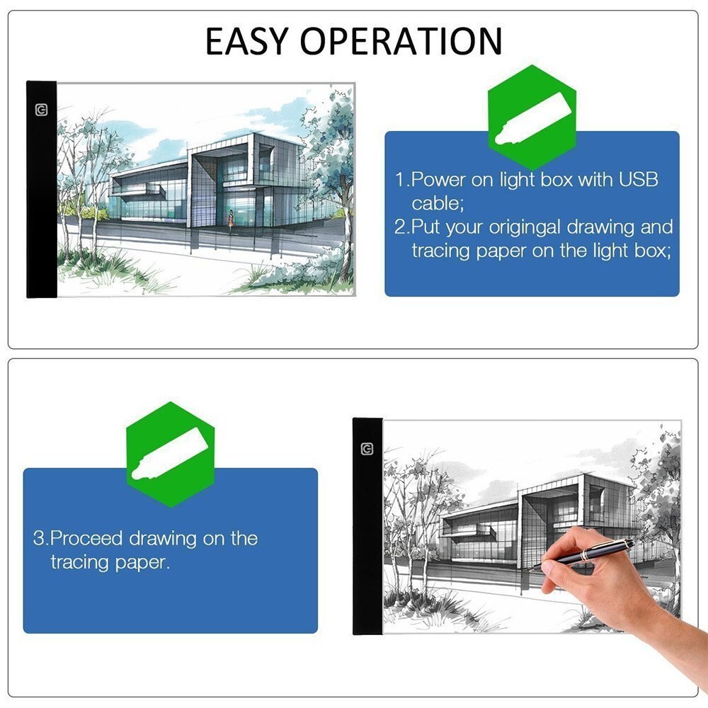 Wrumava Tracing Light Box A4 USB Power LED Artcraft tracer Light copy Pad LightBox for Artists Drawing Sketching Animation