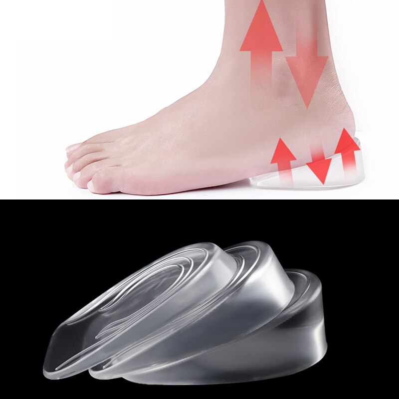 Siliconen Binnenzool Onzichtbare Hoogte Verhogen Hak Unisex 1-3Cm Sportschoenen Silicon Gel Shose Pad Accessoires