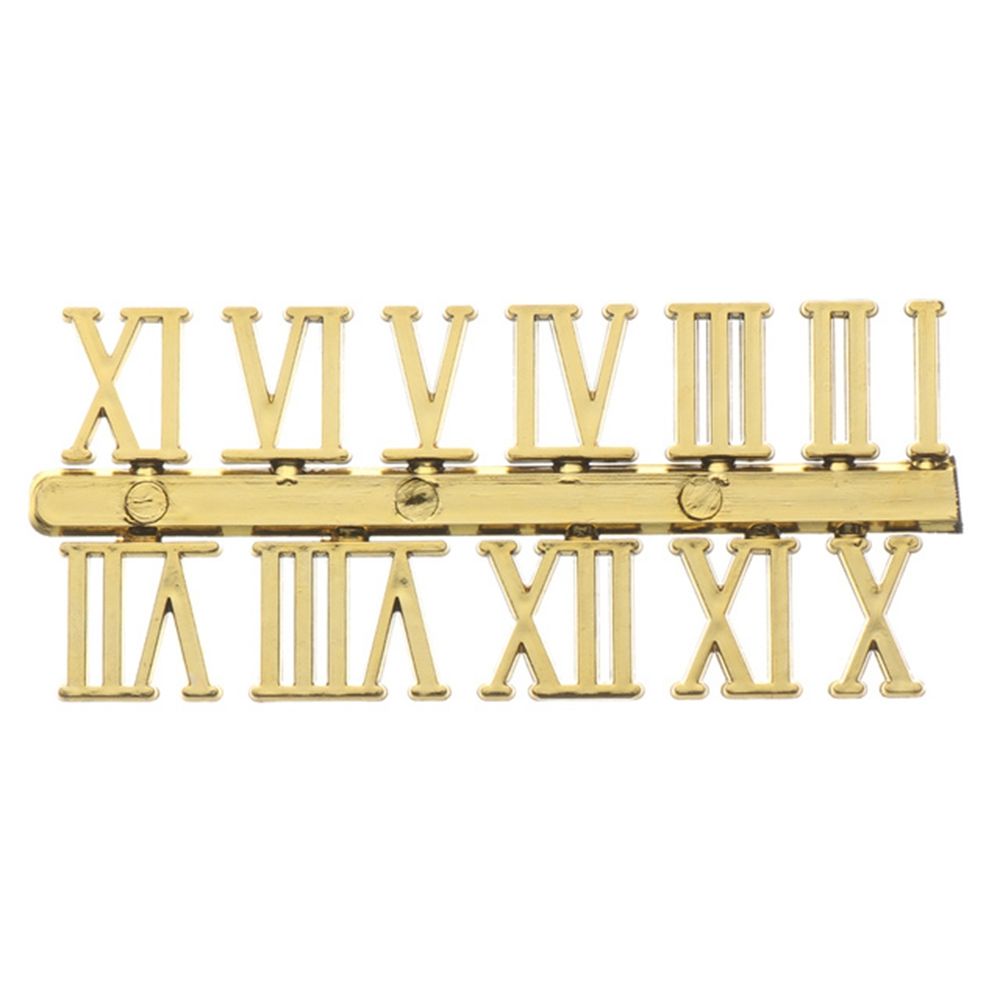 1 Set Quartz Clock Numerals Accessories Arabic Number Roman Numerals Clock Parts Handmade Material Restore Digital Repair Tools: gold-Roman numerals