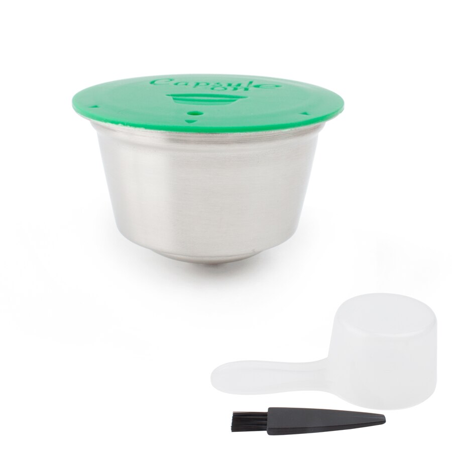 Capsulone/STAINLESS STEEL Metal capsule Compatible with dolce gusto lumio coffee Machine Refillable Reusable capsule pod tamper: Burgundy