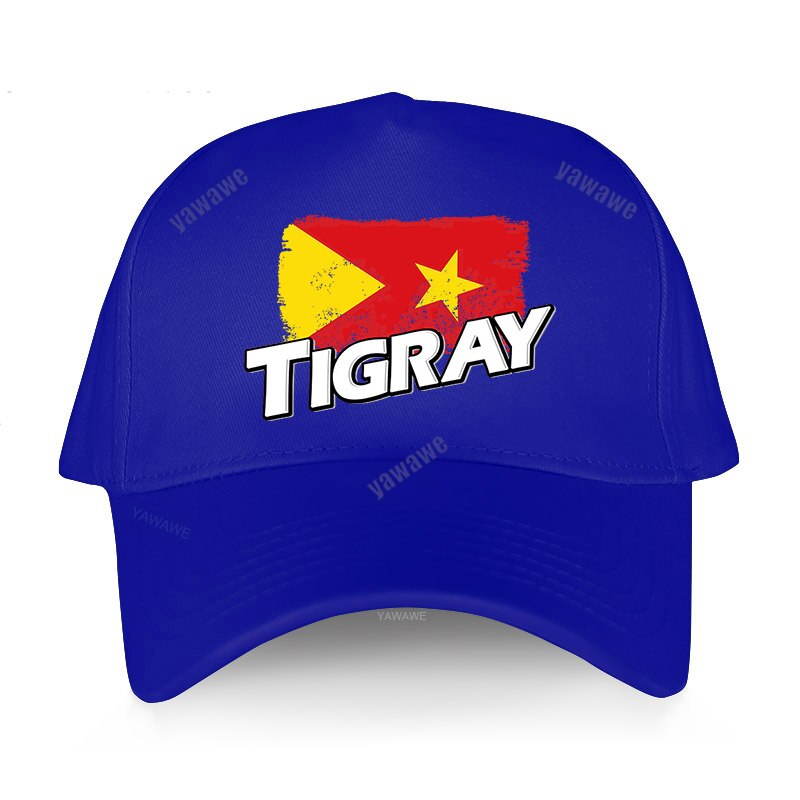 Tigray Region Flag Baseball Cap Hat Mens Black Sun Hip Hop Casual Boys Women Casquette Fish Outdoor Spring Bonnet: blue