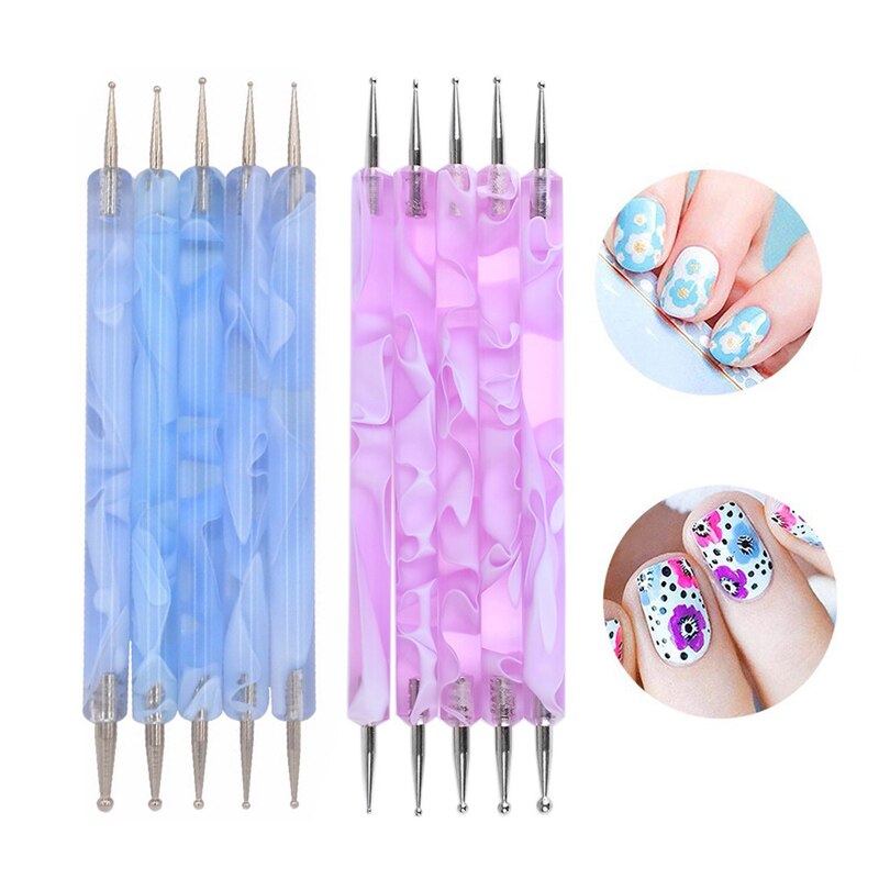 20 unidades de pinceles de doble cara para uñas, herramientas para puntear Flores, manualidades para niños, herramienta para puntear piedras Mandala, puntas de manicura, Diy