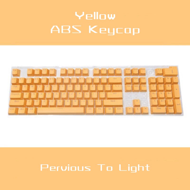 108 Keys 61/87/104/ISO/ANSI Layout OEM Injection ABS Double Shot Keycaps Keyboarde Colorful Transparent Universal Keyboard: Yellow