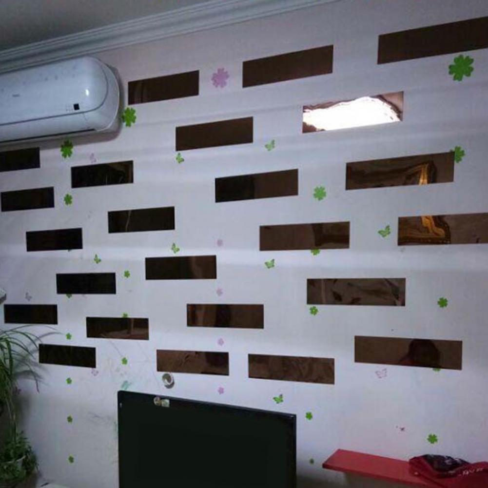 1 Set Useful Mirror Wall Stickers Removable Easy to Matching Acrylic No Residue Wall Line Border Decals