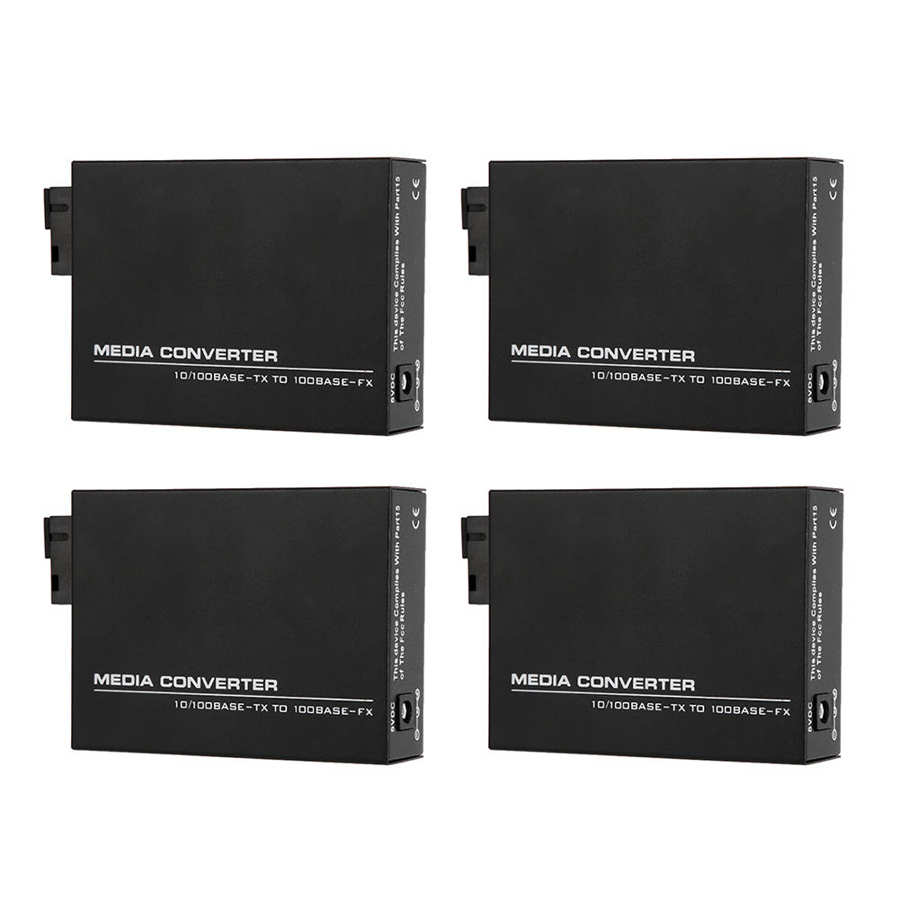 2 x gigabit ethernet mediekonverter 100-250v transceiver singlemode 100m ethernet optisk fiber mediekonverter