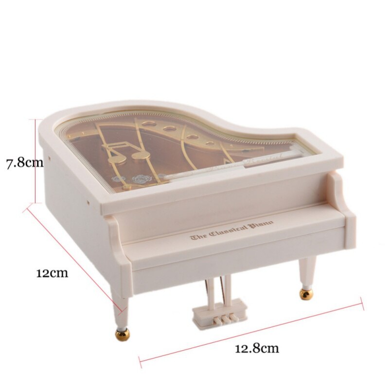 Music Box Boutique with Dancing Girl Classical Day White Gold Piano Song home ornaments or birthday