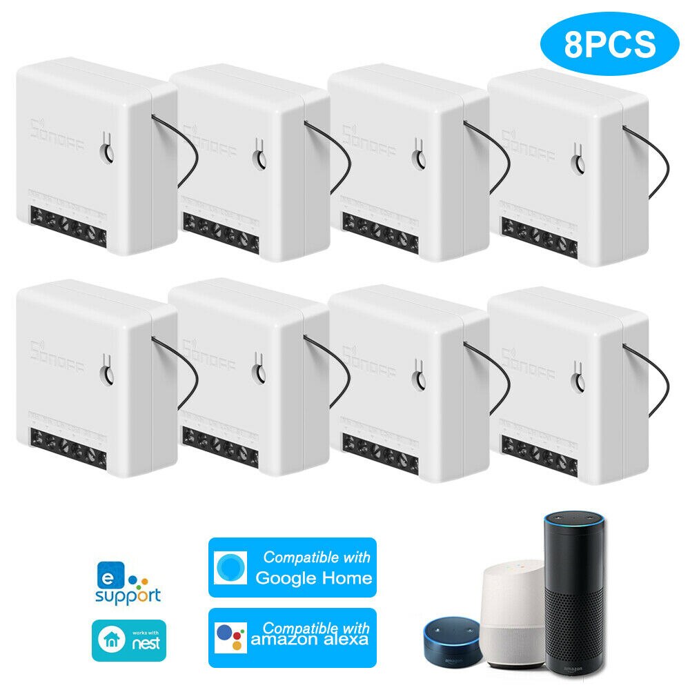 Itead Sonoff MINI interruptor inteligente DIY pequeño Control remoto interruptor Wifi compatible con un interruptor externo trabajo con Alexa Google A casa