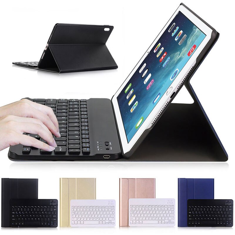 Bluetooth Wireless Keyboard Leather Case Voor Ipad Pro 10.5 Inch A1701 A1709 Tablet Stand Flip Afneembare Toetsenbord Case