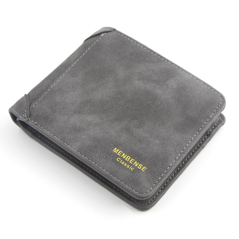 Fashionable men's wallet short wallet multi-slot wallet hand bag men's business button multi-function mobile phone bag: Dark Grey