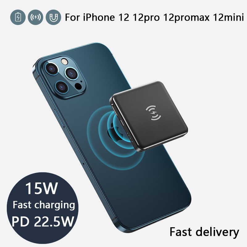Magnetic Wireless Power Bank For Magsafe Chargers PowerBank For iPhone 12 Pro Max 12Mini 5000mAh External Battery Fast Charging