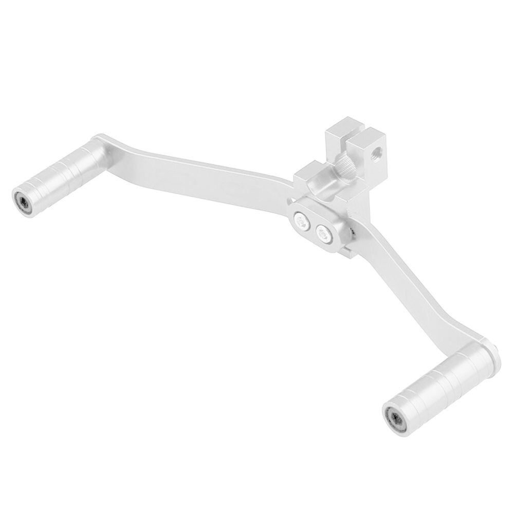 Universal Motorcycle Dual 2 Way Gear Shift Lever Footrest Pedal Shifter Motocross Buggy Welding Double-headed Shift Lever: Silver