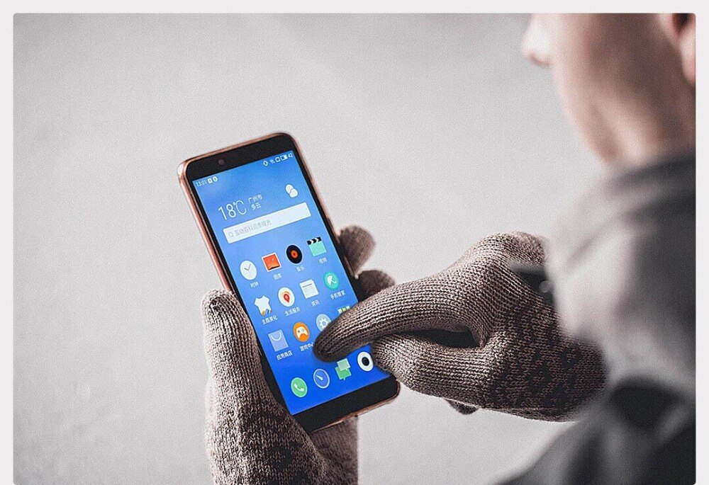 Originale xiaomi fo touch screen handsker finger touch screen handsker vinter varm uld til til iphone 11 pro til xiaomi telefon gaming