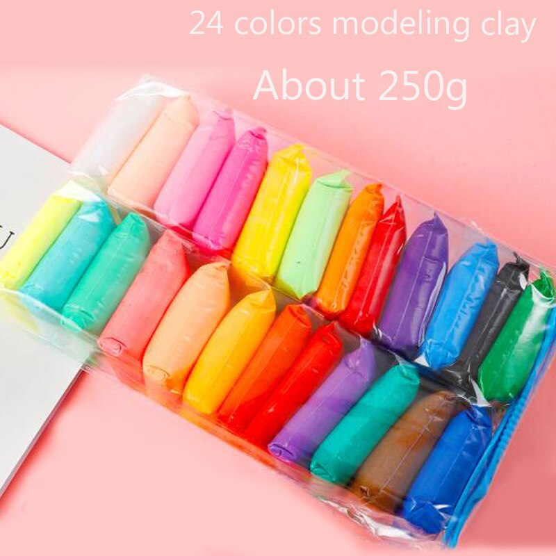 36 Kleuren Air Droog Super Lichte Klei Polymeer Kinderen Vroege Onderwijs Speelgoed Diy Gekleurde Klei Slimes Sneeuw Modder plasticine: 24 colors clay
