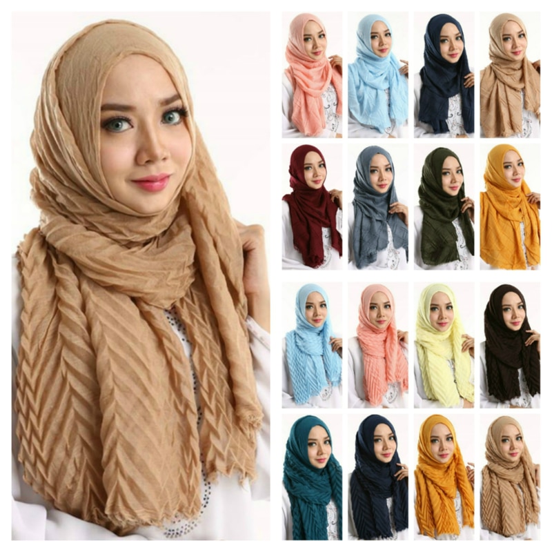 Pañuelo de algodón musulmán para mujer, pañuelo de cabeza árabe, hijab musulmán, novedad de