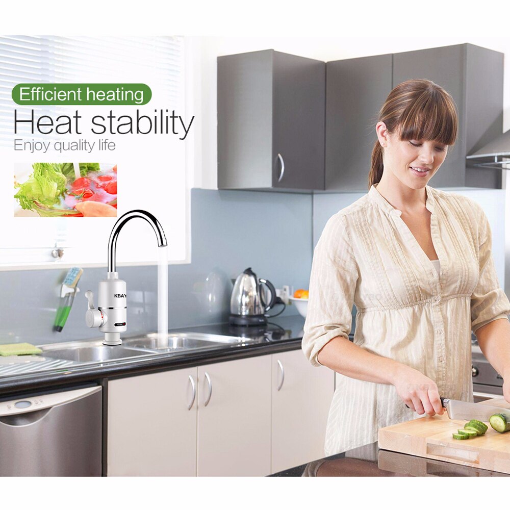 KBAYBO-grifo sin depósito de 2000W, calentador de agua eléctrico instantáneo, grifo eléctrico de cocina, calentamiento instantáneo en 3 segundos