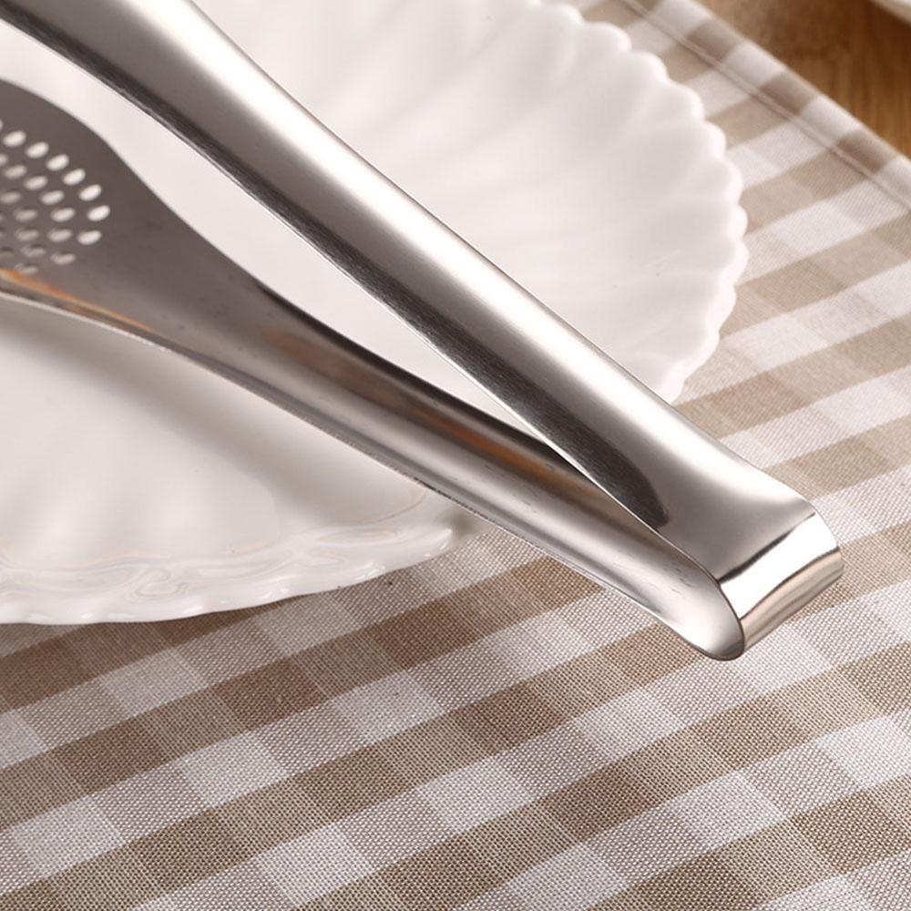 Cocina de acero inoxidable plato de frotamiento pinzas de ensalada herramientas de cocina Abrazadera para calor pinzas para hornear olla Clip pastelería Anti W0R1