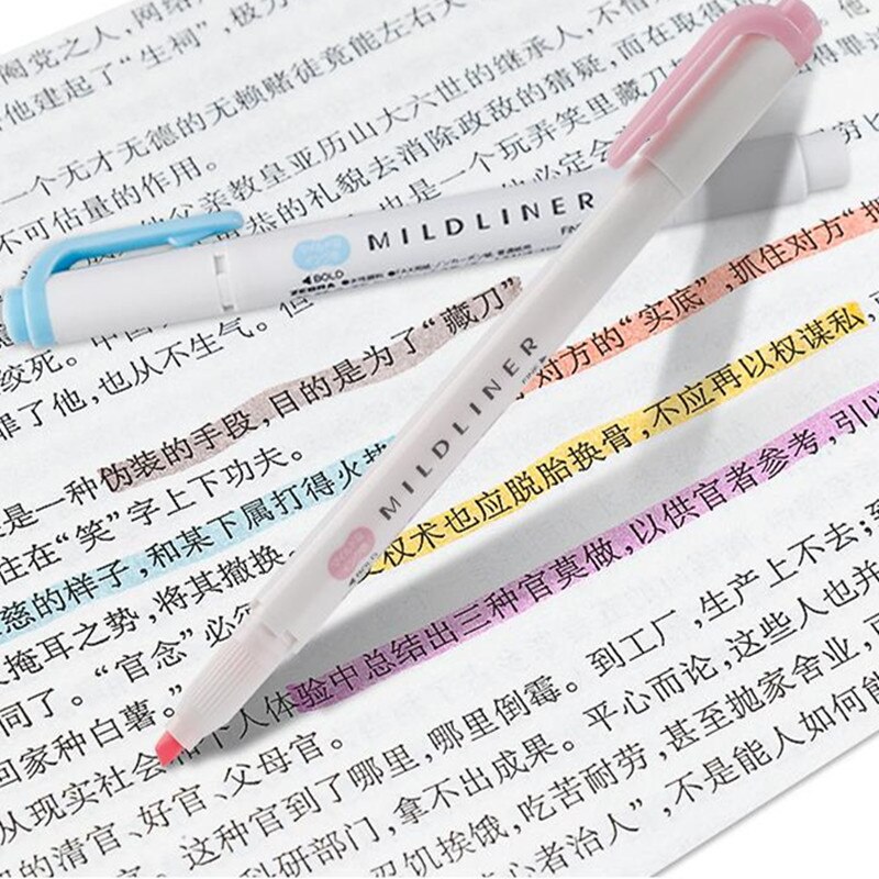 ZEBRA 5Pcs/Set Markers Highlighter Double Head Highlighter Liner Pen Cute Art Markers Japanese Art Stationery Supplies