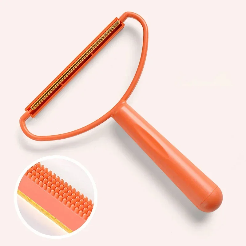 Rascador de pelo para ropa, eliminador de pelusas portátil de doble cara, removedor de pelo de mascotas, rodillo de pelusa Manual, alfombra, abrigo, suéter, cepillo de pelusa limpio: Rojo