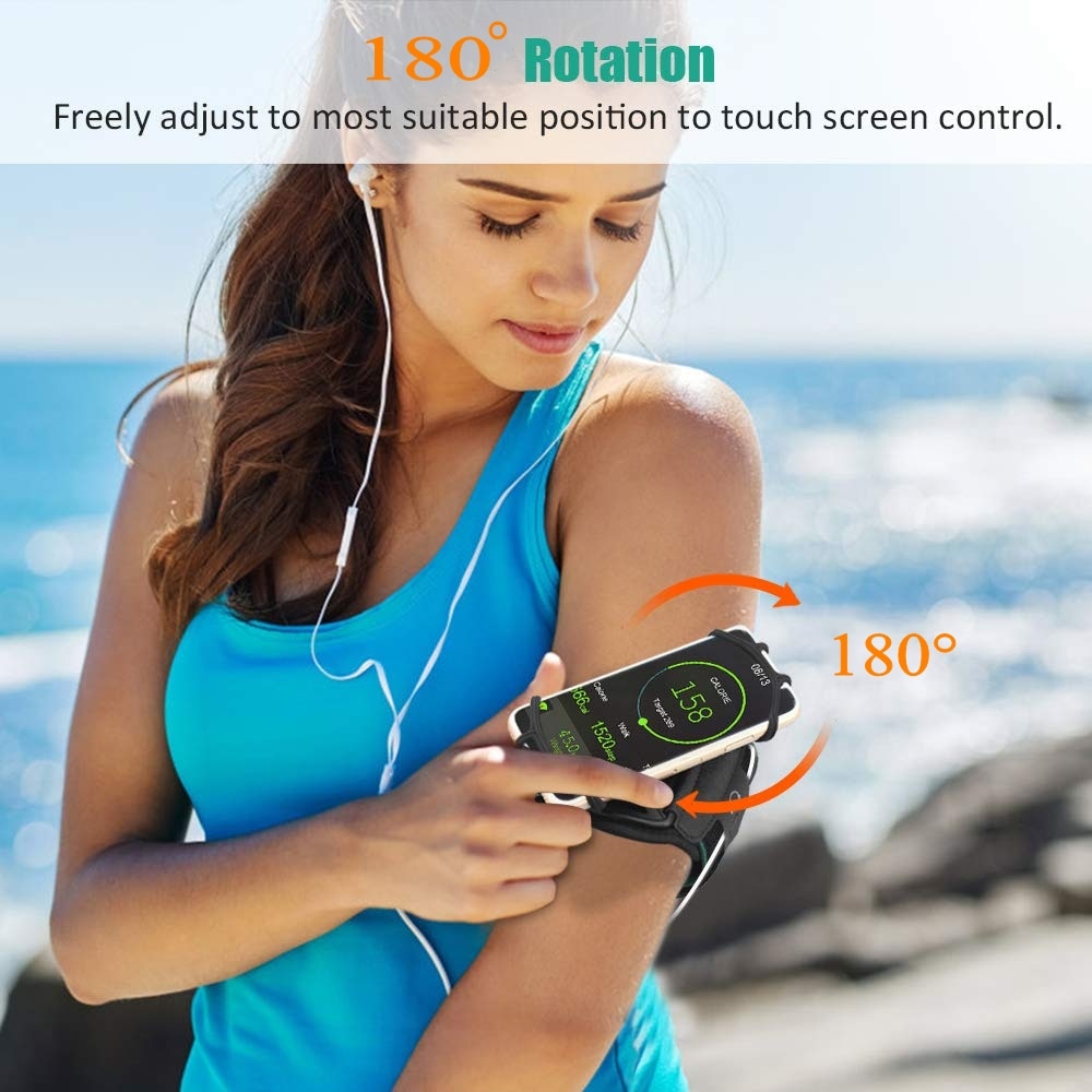 Wristband Running Phone Holder for iPhone for Samsung for Huawei 180º Rotatable Sport Armband Workout Forearm Holder Jogging