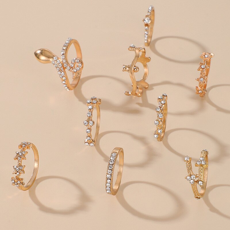 matching rings for women gold plated jewelry snake ring set anillo bague femme anillos slytherin emo accessories