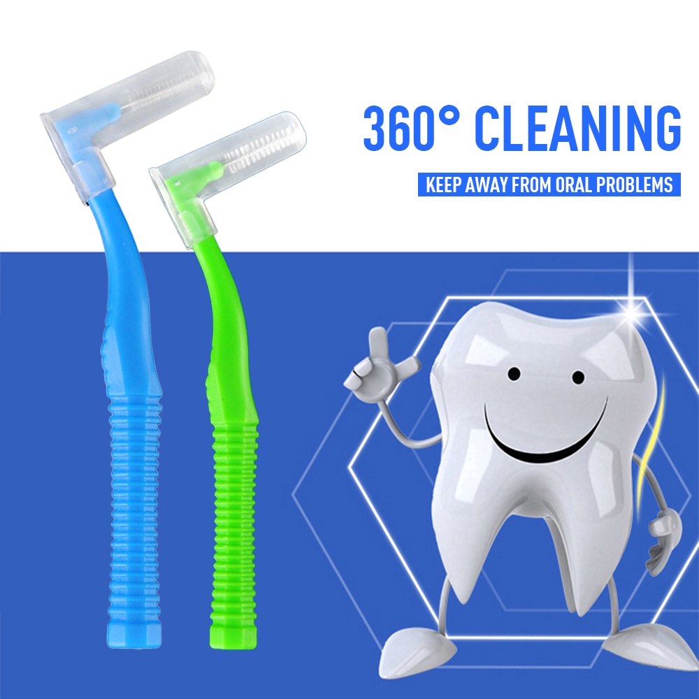 Lote de 20 unidades de brochas interdentales delgadas, cepillos Dentales con cabezal de hilo Dental suave, cepillo de higiene Dental y de cuidado bucal