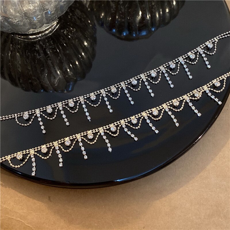 Korean Water Zircon Choker Necklace Women Pendant Heart Round Butterfly Evil Eye Pearl Neck Chain Female Party Jewelry