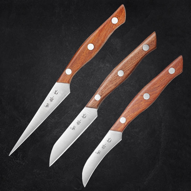 3 st/set rostfritt stål kök frukt snideri knivar hushållskock skulptur fruktfat skalkniv mat graver verktyg