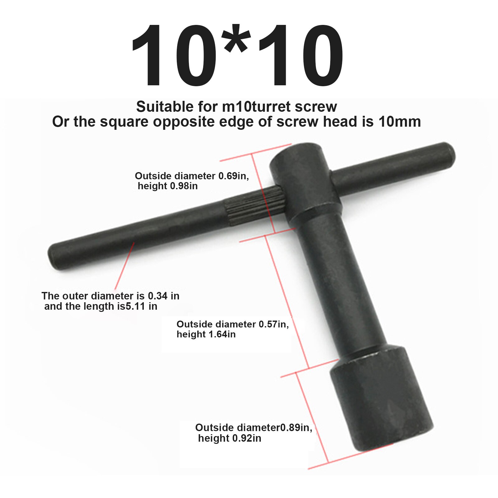 Portaherramientas cuadrado de 8x8/10x10, soporte de herramientas de torno, llave de tornillo, llave cuadrada interna, llave para tornillos M8 M10: 10x10 Square