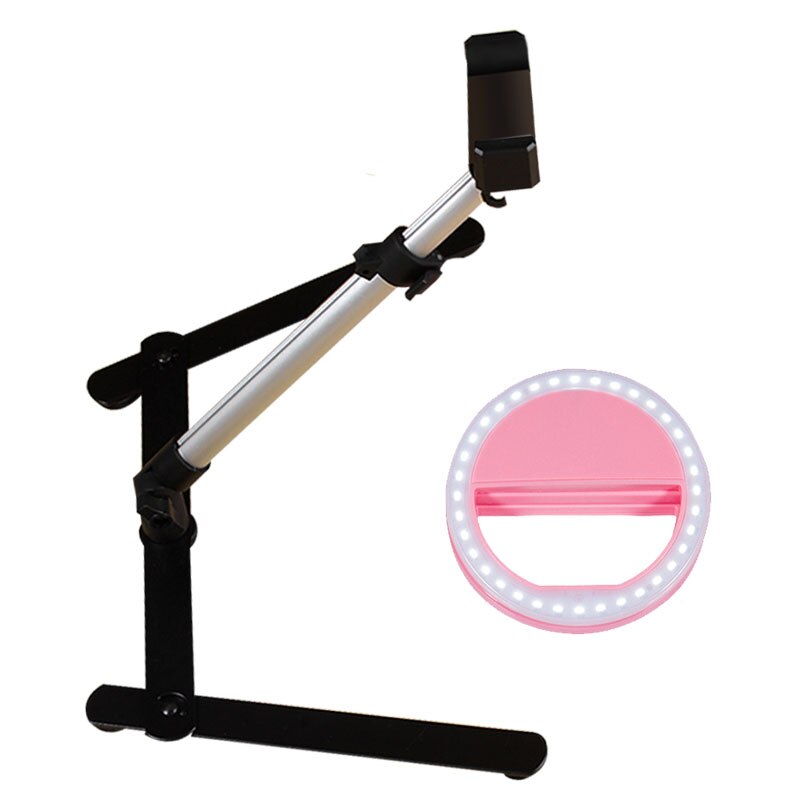 Regolabile desktop di tiro Del Telefono Basamento Della Staffa impostato mini Monopiede + clip di Telefono foto studio Del Basamento kit per Spettacolo Dal Vivo di Ripresa video: titolare x ring leggero