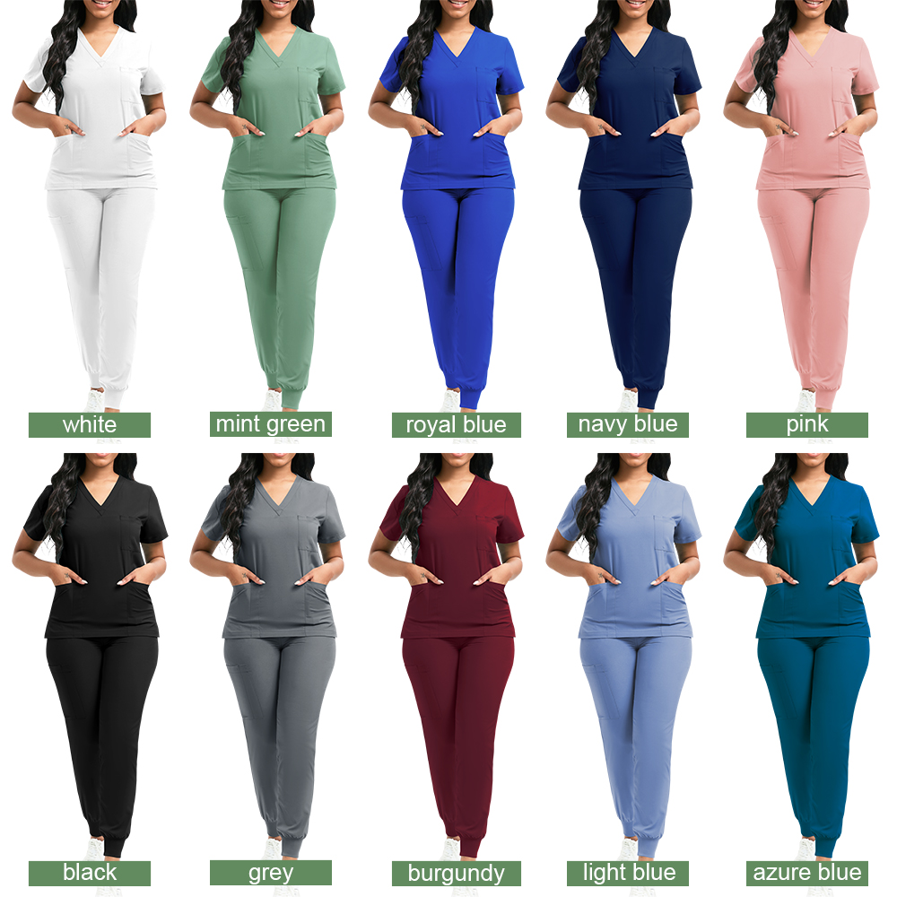 Uniforme de limpieza para mujer, Top exfoliante de enfermería, pantalones, traje médico, Ropa de Trabajo de niñera pediátrica, bata quirúrgica para quirófano,