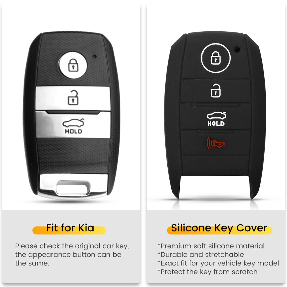Keyyou silikone nøgletaske til kia sorento optima forte koup soul niro  k3 k3s kx3 k4 kx5 k5 soul rio ceed sportage 4bt skin cover