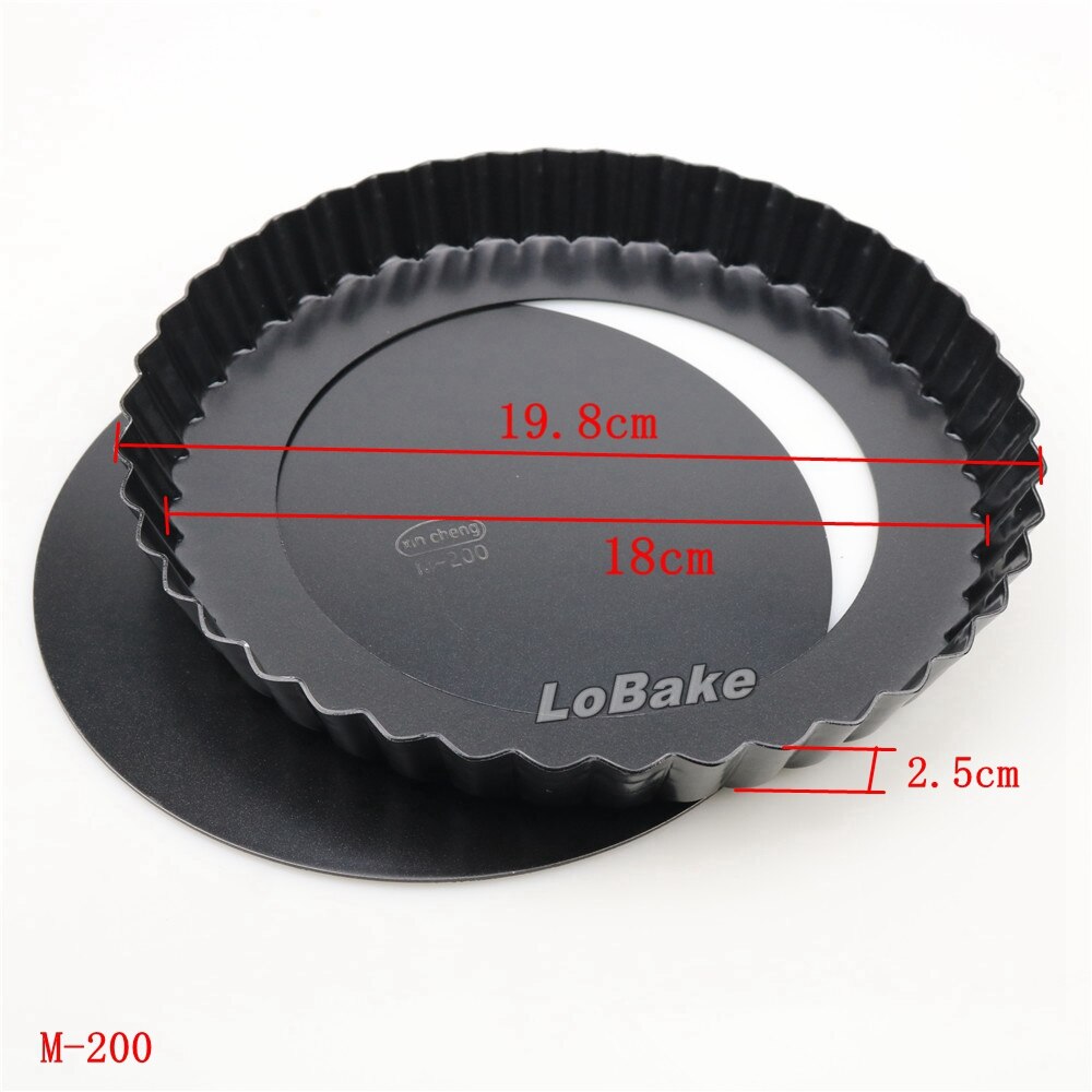 8 tommer løs bund nonstick belægning al.legering rund bølget side tærteform pizza sten pandekage cheesecake form krysantemum disk