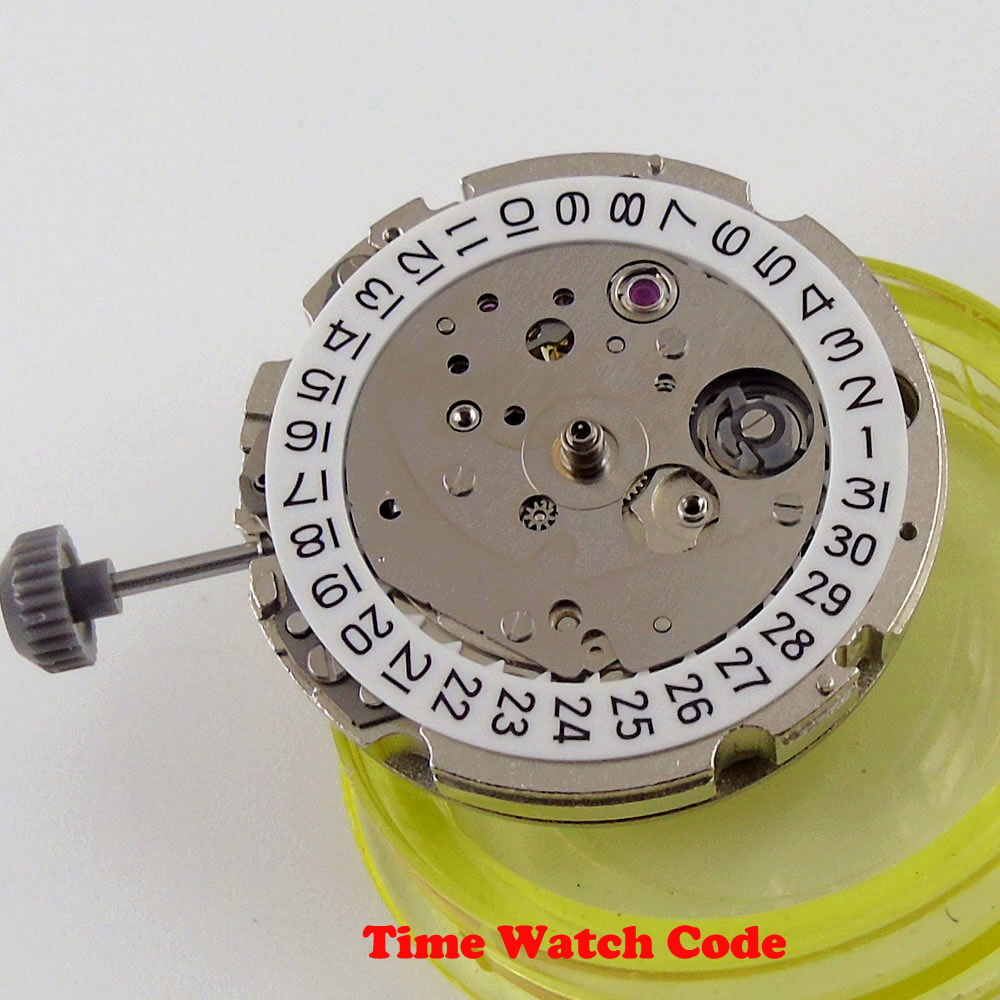Miyota-movimiento mecánico automático 821A 8215, accesorios de reloj, Hacking segundos, fecha automática, 21 joyas, fecha blanca y negra