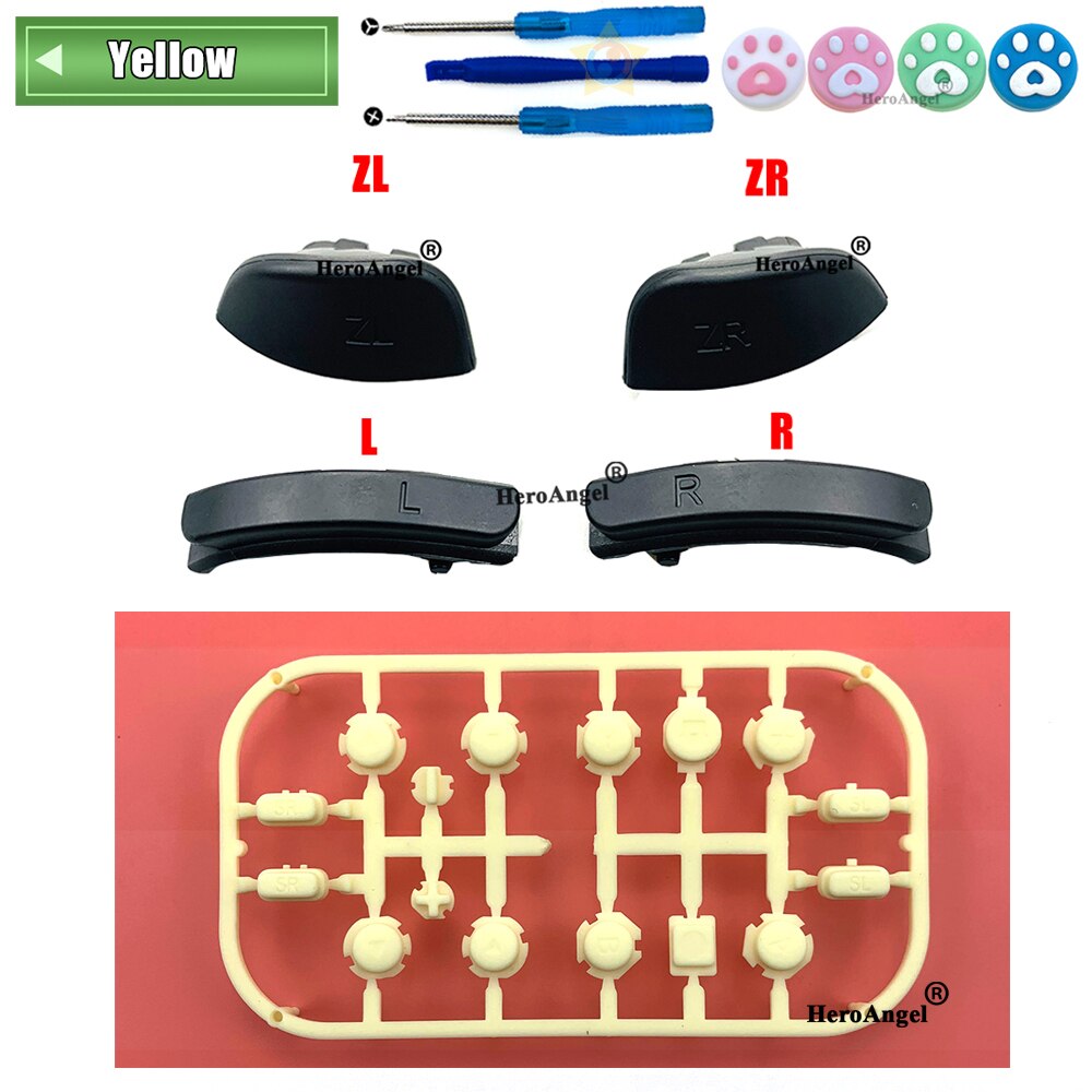 Replaceme ZL ZR L R Buttons Trigger Key Button for NS Nintendo Switch Pro Joy Con ABXY Controller Replacement Button Repair Part: Yellow Set