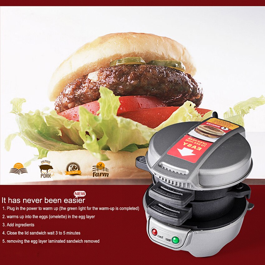 1 PC petit déjeuner sain fabricant hamburger multifonction ménage machine hamburger sandwich fabricant pour enfants