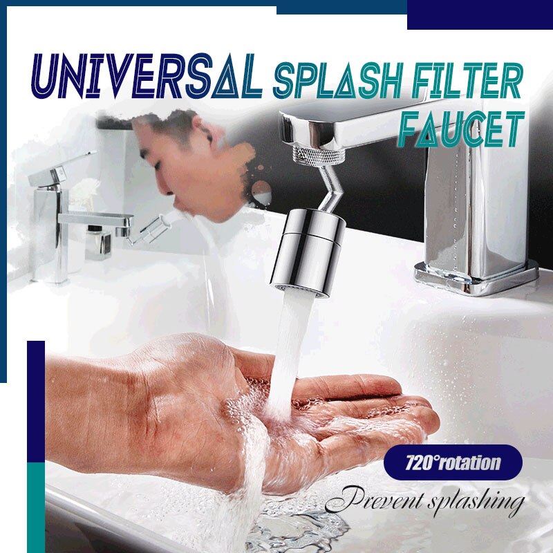 Universal Splash Filter Faucet Rubinetto Della Cucina Acciaio Inossidabile a Prova Di Schizzi Universale Rubinetto Doccia Acqua