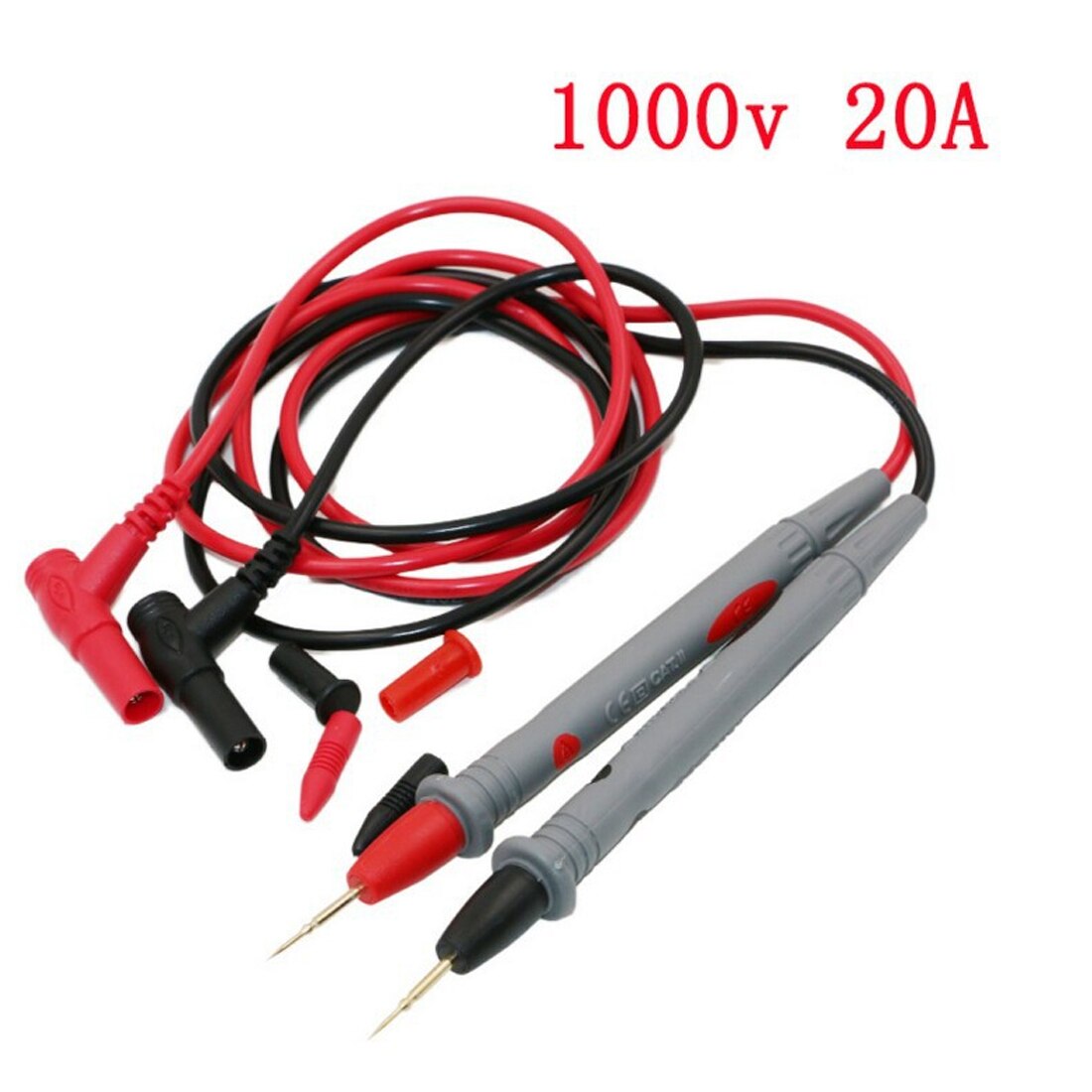 Testprob 20a 1000v 1 par silikontråd universell probprovstift för digital multimeter nålspets multimätare
