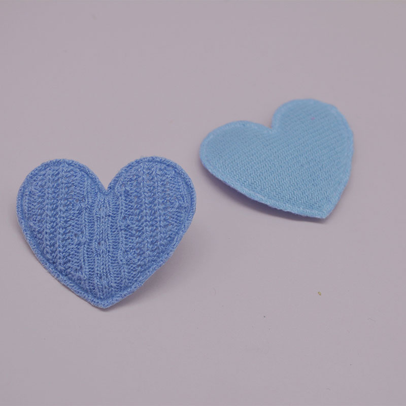 40Pcs/LOT 4.8*4.2CM Crochet Heart Padded Appliques For DIY Handmade Children Hair Clip Accessories Patches: Antique Copper