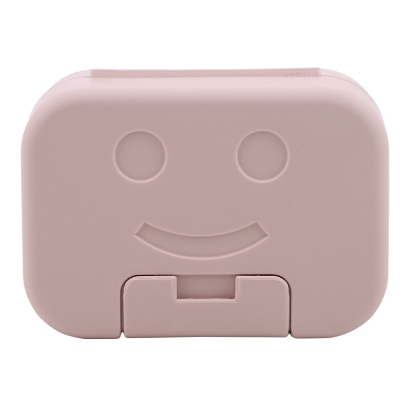 Styl skandynawski mydło pudełko z pokrywką zamknięte podróży przenośne pudełko mydło domu łazienka pudełko na mydło: Smiley różowy