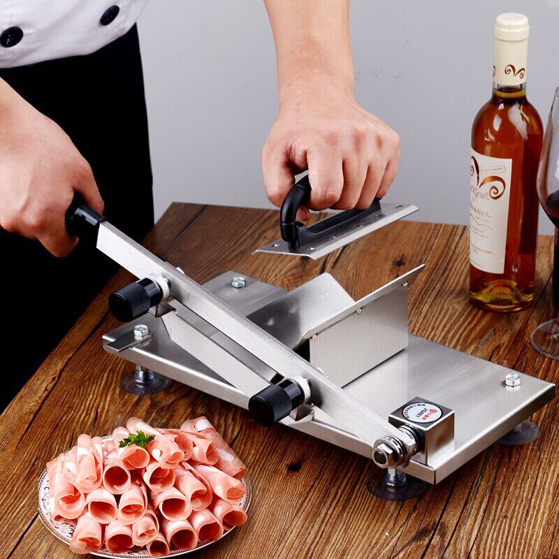 Lamb Roll Slicer Household Manual Stainless Steel Frozen Meat Cutting Machine Fat Cattle Machine Pot Meat Cutting Machine