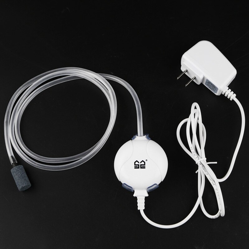 Mini luftpumpe henge sugetank bord øke oksygenpumpe dempet lav lyd, luftkompressor boble stein boble for mini akvarium