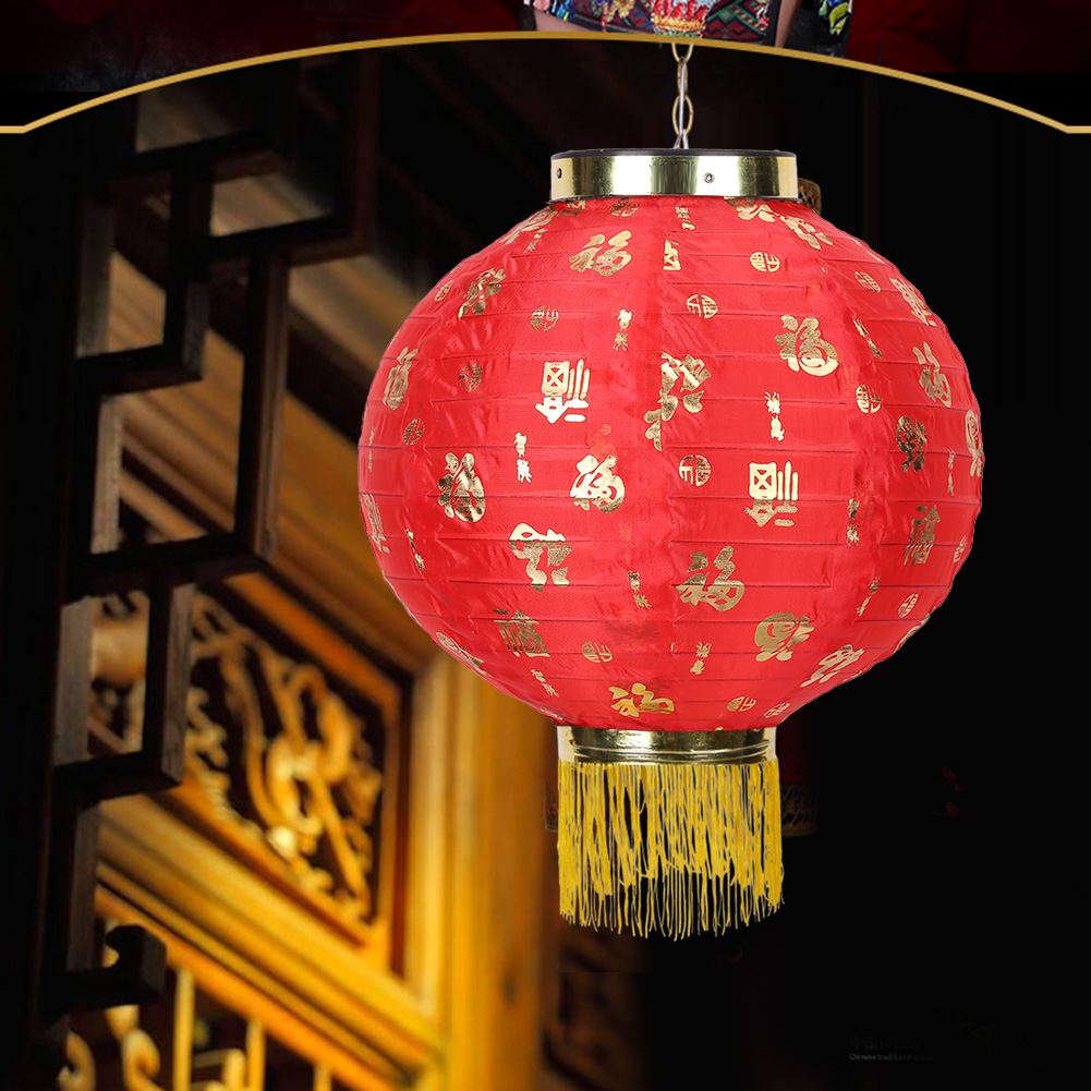 Waterproof Blessing 10 inch Chinese Tassel Lanterns Lamp Festival Decor Sign Supplies Craft Lantern with Tassel Festival Lantern