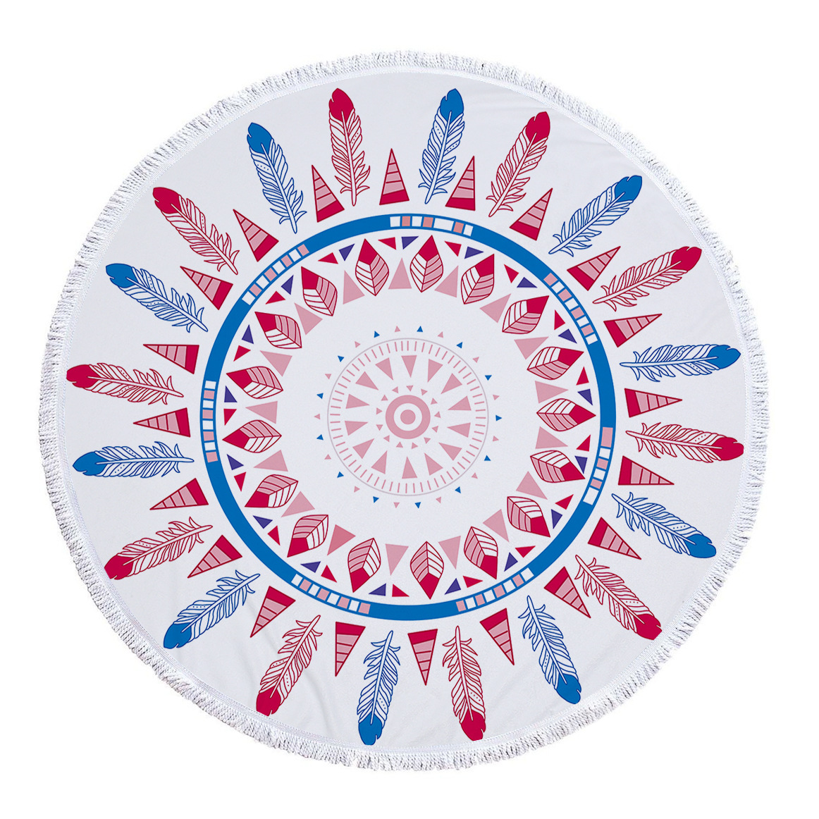 Serviette De Plage ronde en microfibre | Feuilles d'ananas, Selva chiffon éponge imprimé, avec pompon, tapis De Yoga: 09