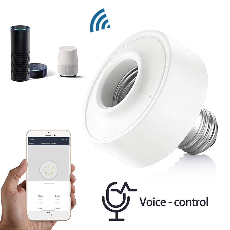 Draadloze Lichtschakelaar Socket Smart Leven Lamp E27 Eu Smart Wifi Lamphouder Lamphouder Voor Google Home Alexa Voice controle