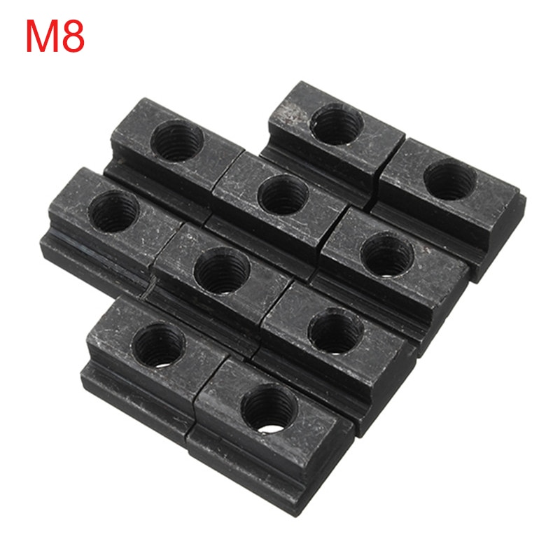 10 st  m8 t spårmuttrar set svart oxidfinish t-spår mutter för t spår